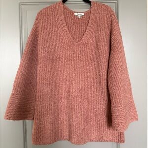 Madewell Pink V-Neck Sweater